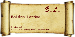 Balázs Loránd névjegykártya