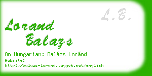lorand balazs business card