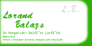 lorand balazs business card
